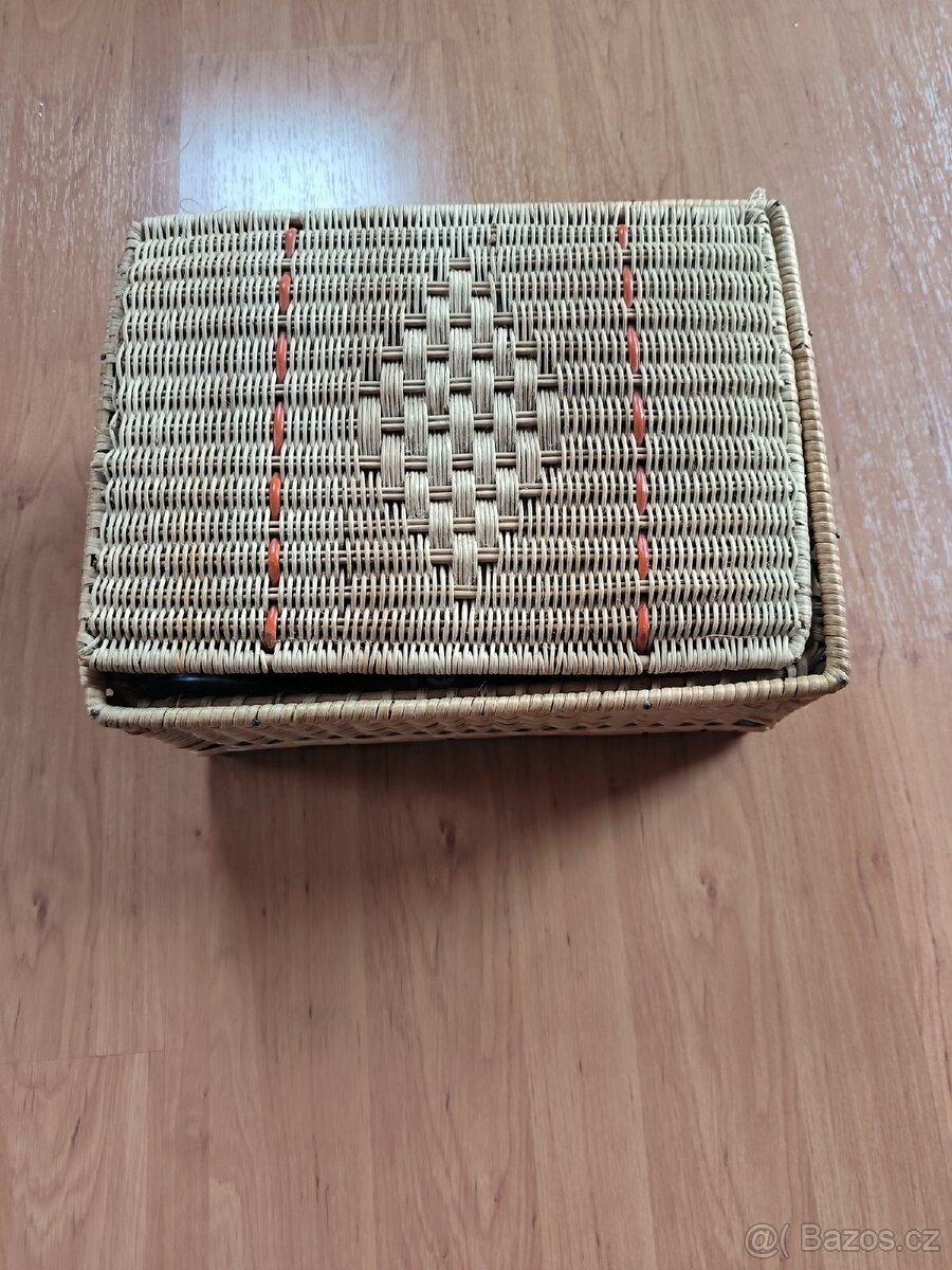 proutěný košík, krabička retro stará - 3