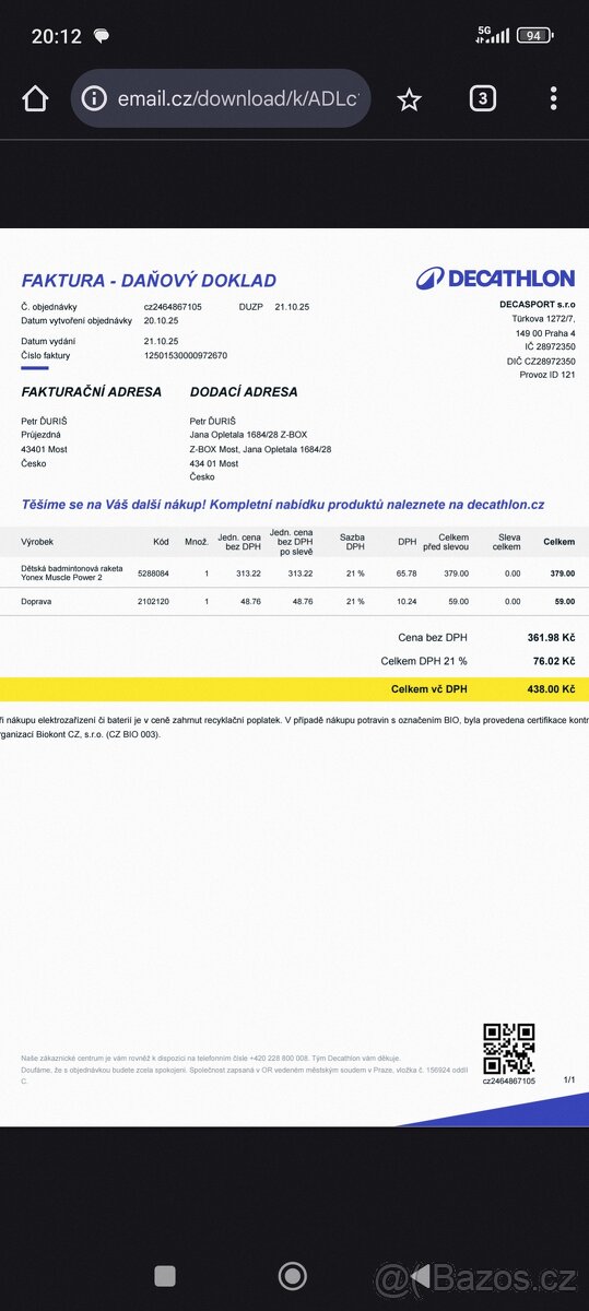 Badmintonová raketa dětská Yonex - 3