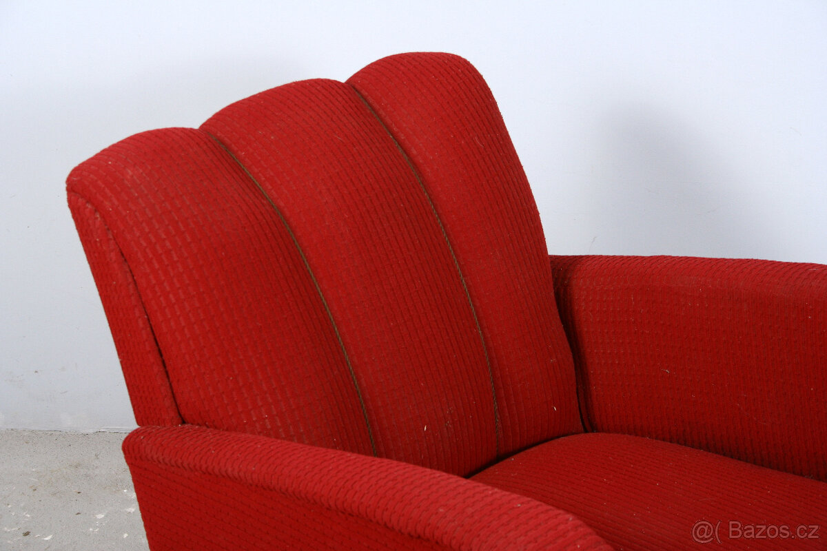 Červené solitérní Křeslo / ARTDECO - 3