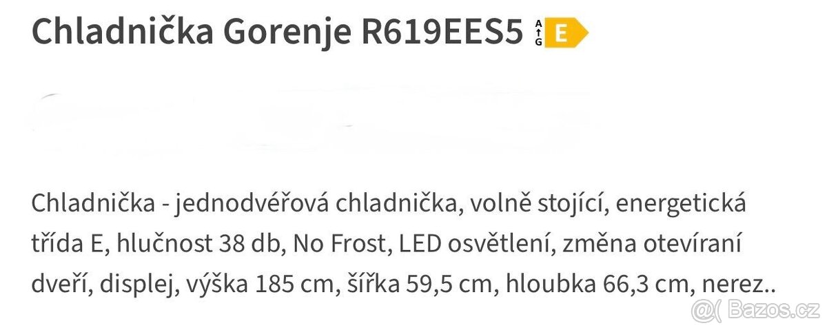Prodej chladničky Gorenje R619EES5 - 3