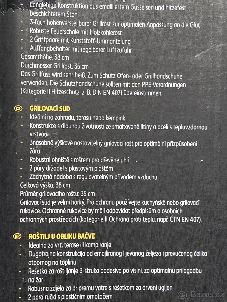 Nový litinový gril o průměru roštu 35 cm - výprodej - 3