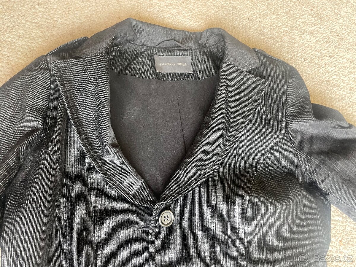 Dámské sako černé s pasem - 3