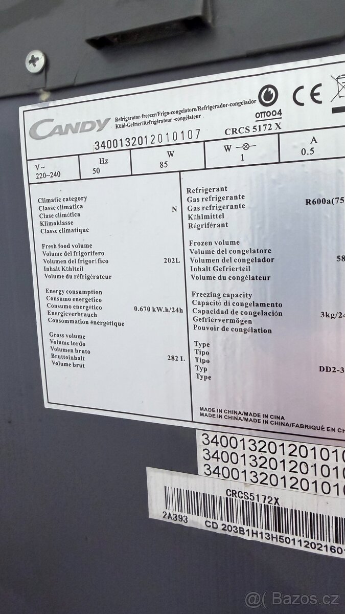 lednička s mrazakem Candy - 3