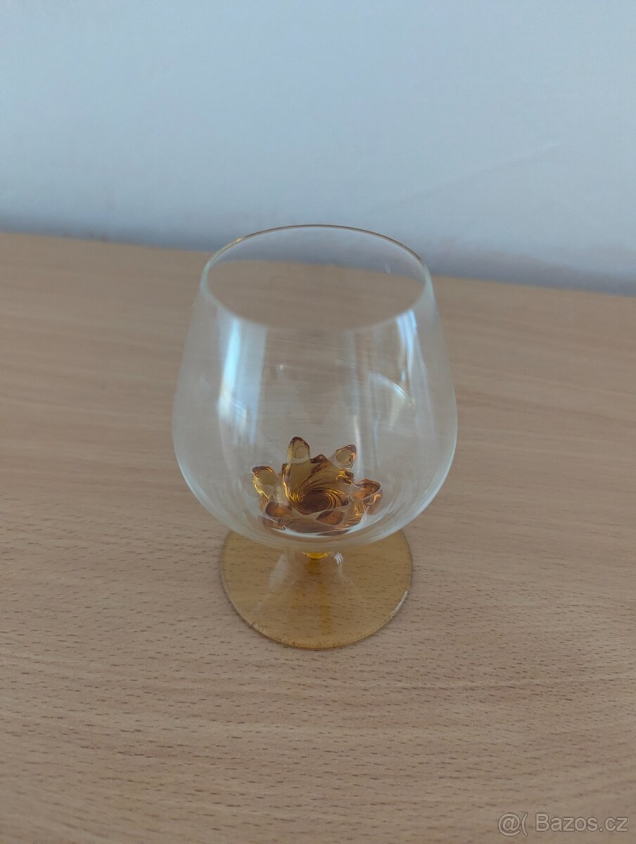 Designové sklenice s jantarovým dekorem – set 6 ks - 3