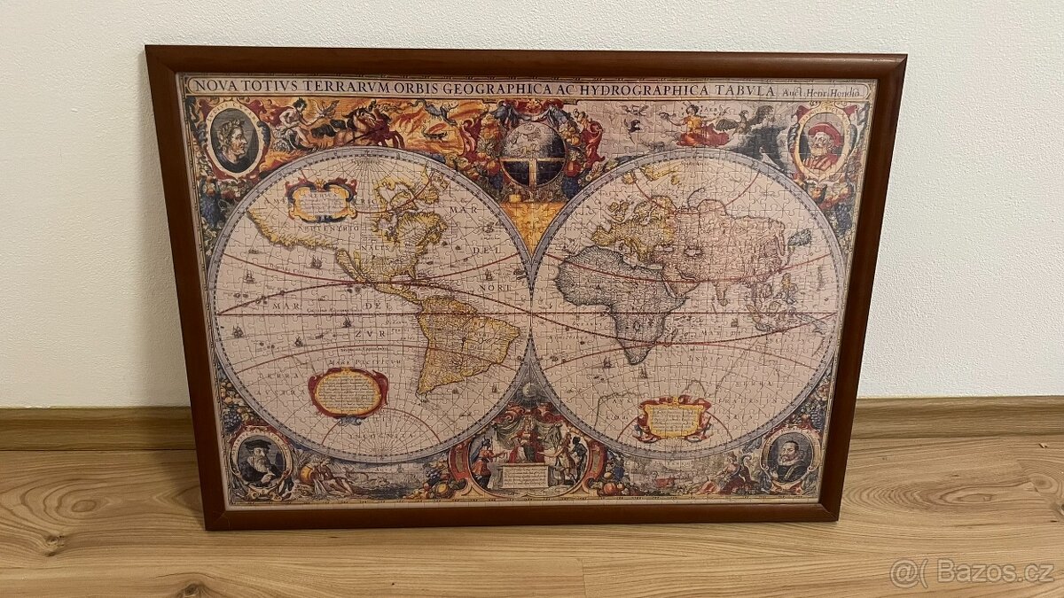 Barový vozík globus + puzzle mapa - 3