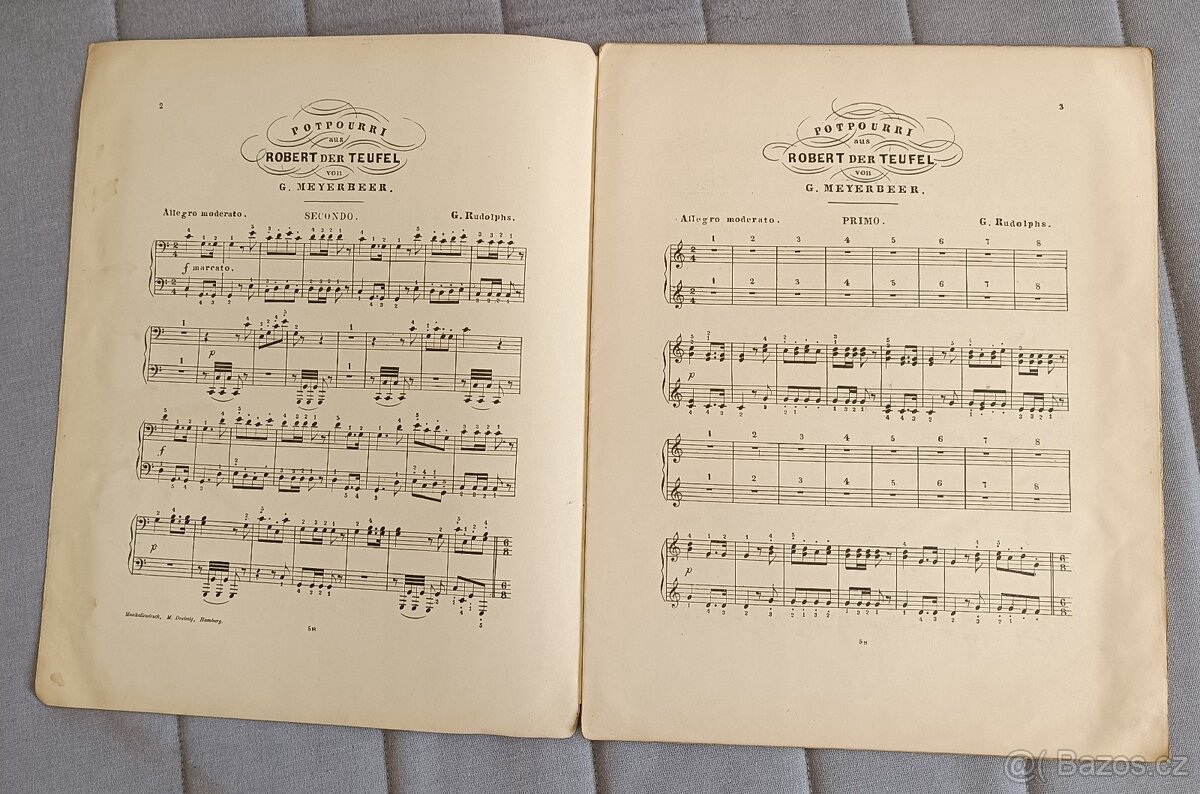 Staré noty a notové zapisy - Straus, Smetana, Grieg atd. - 3