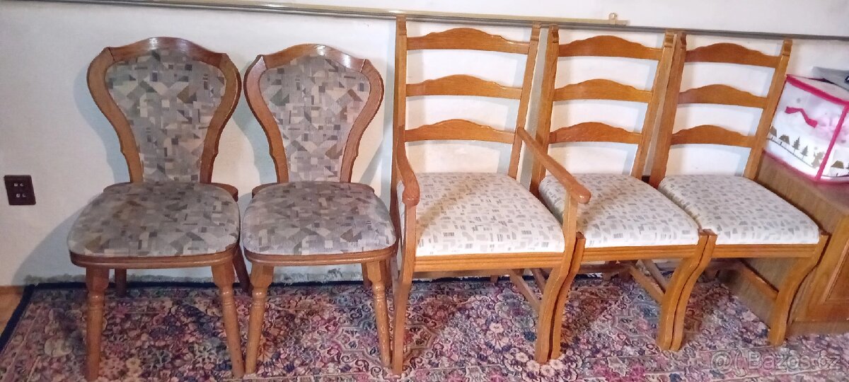 5x rustikální židle - 3