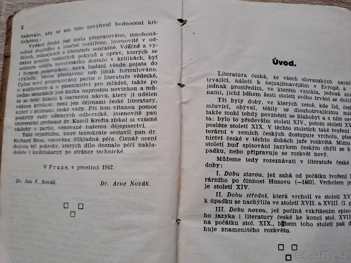 Prodám Přehledné dějiny literatury české z roku 1912 - 3