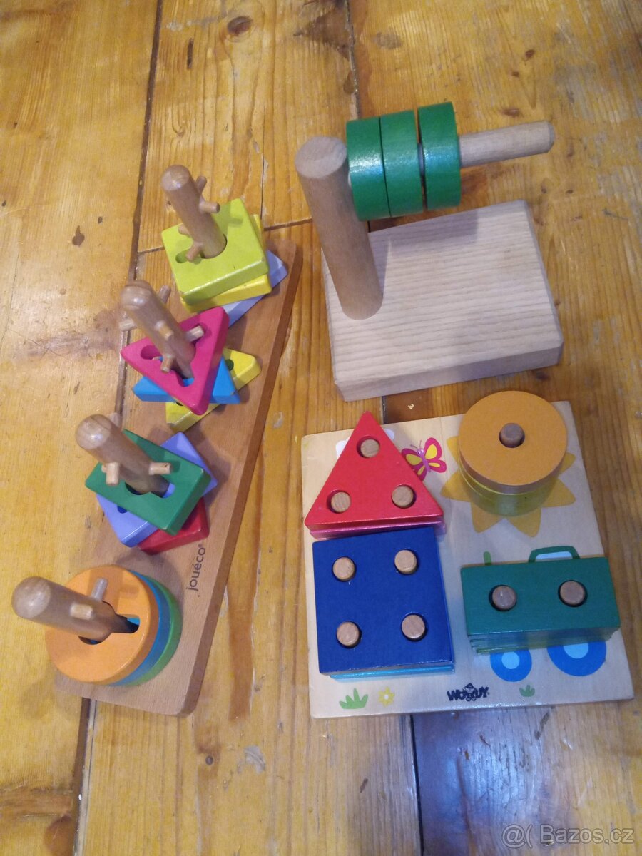 hračky, dřevěné, motorické, emoce pro malé děti - 3