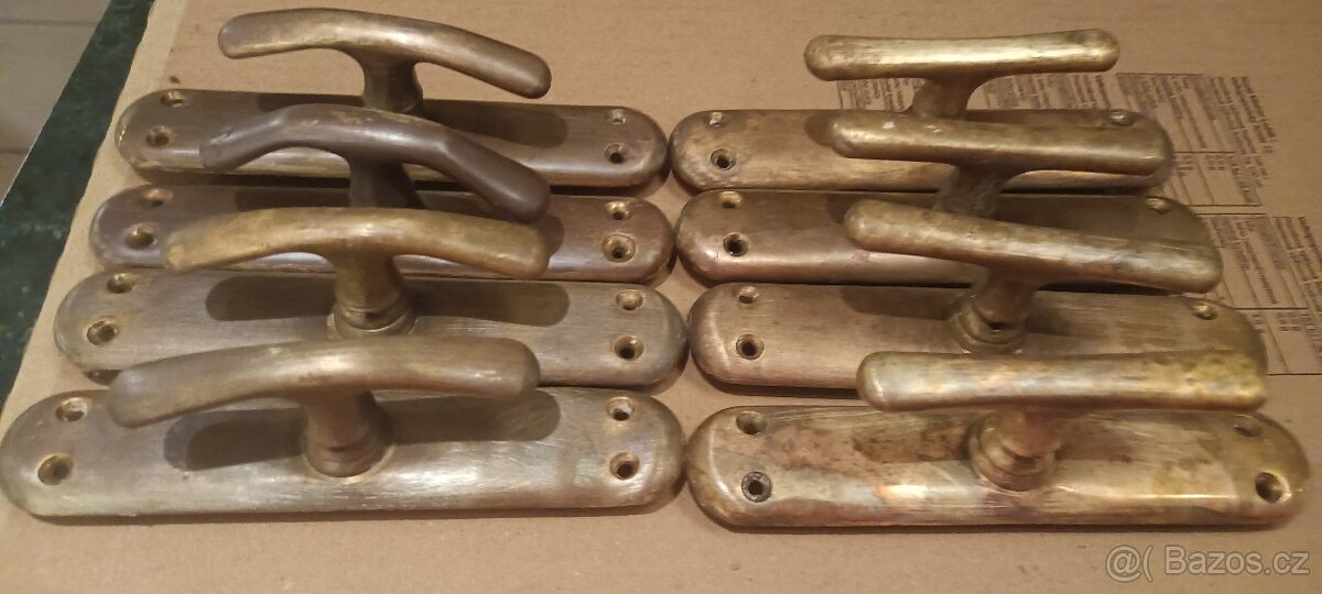 Mosazné kování , kliky kličky. - 3