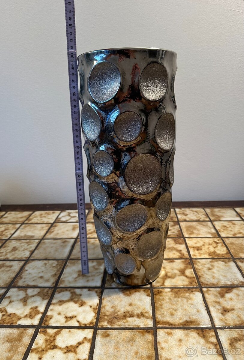 Exkluzivní designová váza Casa Nova (40 cm) – Chrom/Metalíza - 3