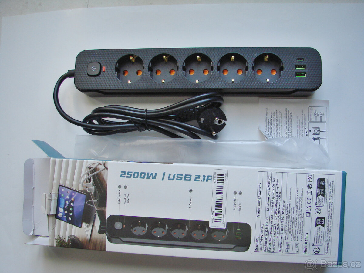 Zásuvková lišta 5xUSB+USB-C+5x 240V - 3
