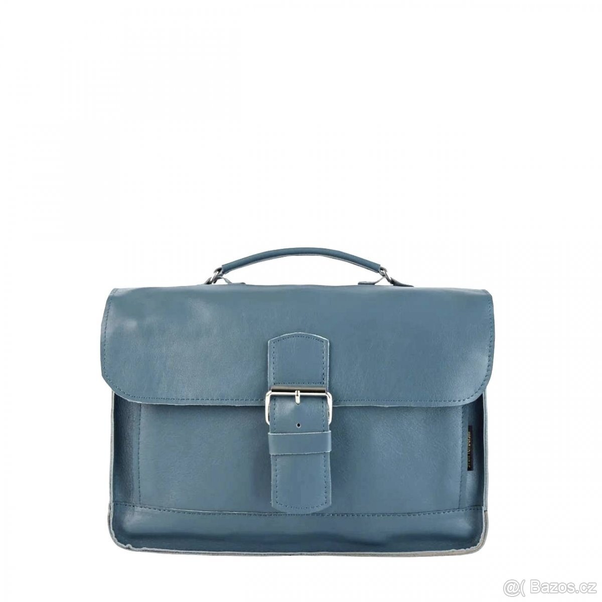 Kožená kabelka - modrošedá - NOVÁ - 3