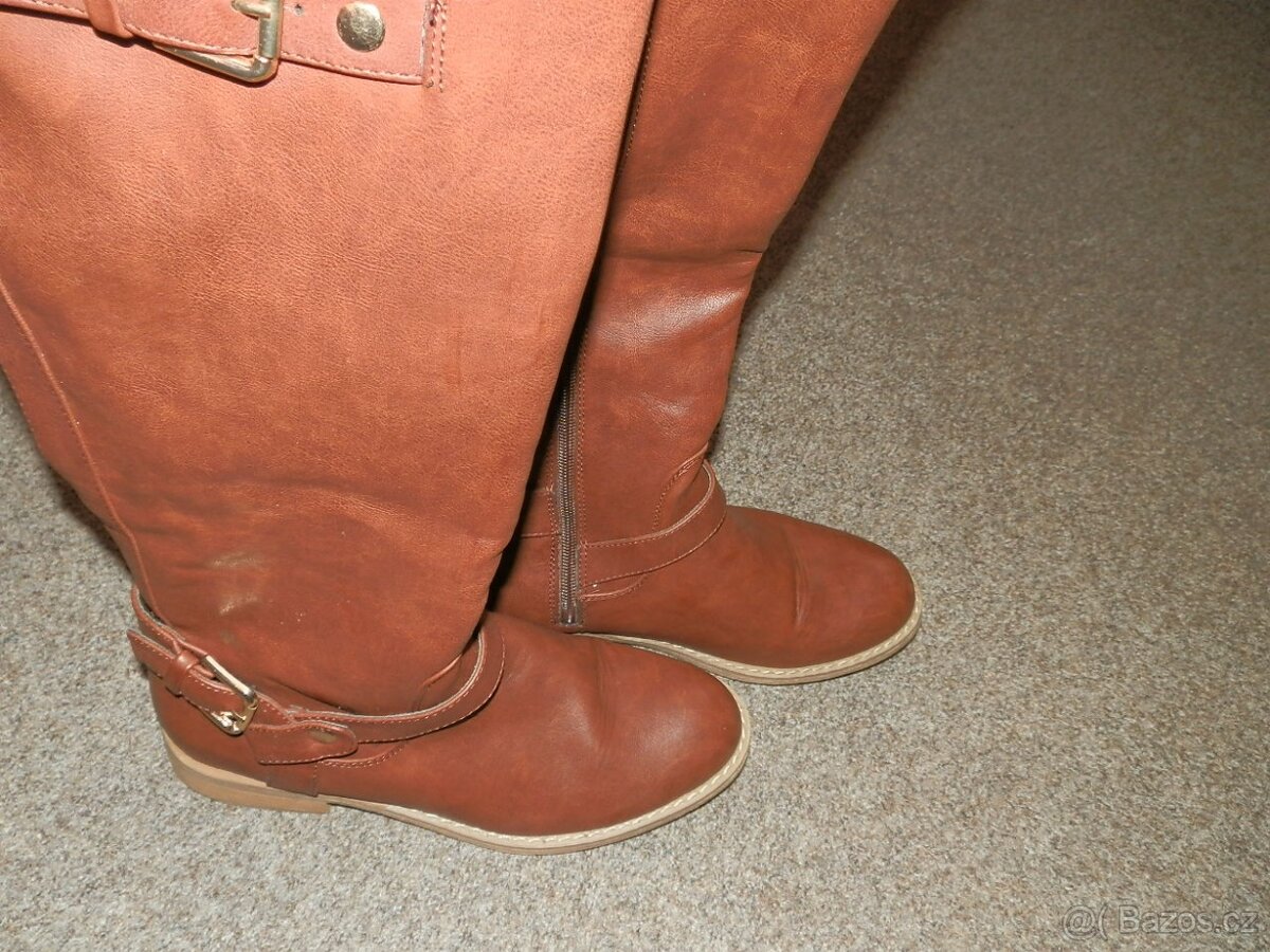 Hnědé kozačky vel.38 - 3