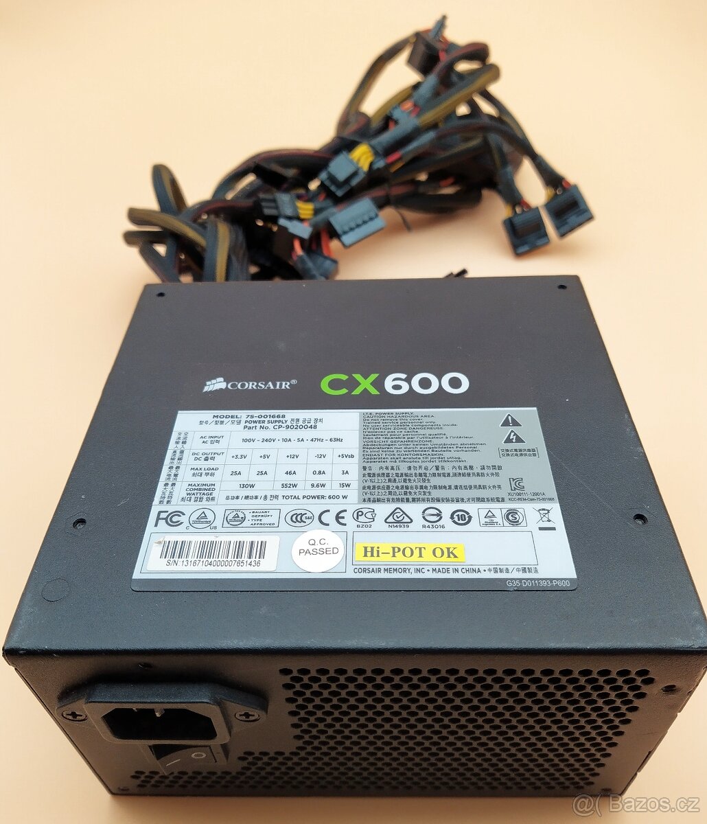 Prodám PC zdroj Corsair CX600 - 3