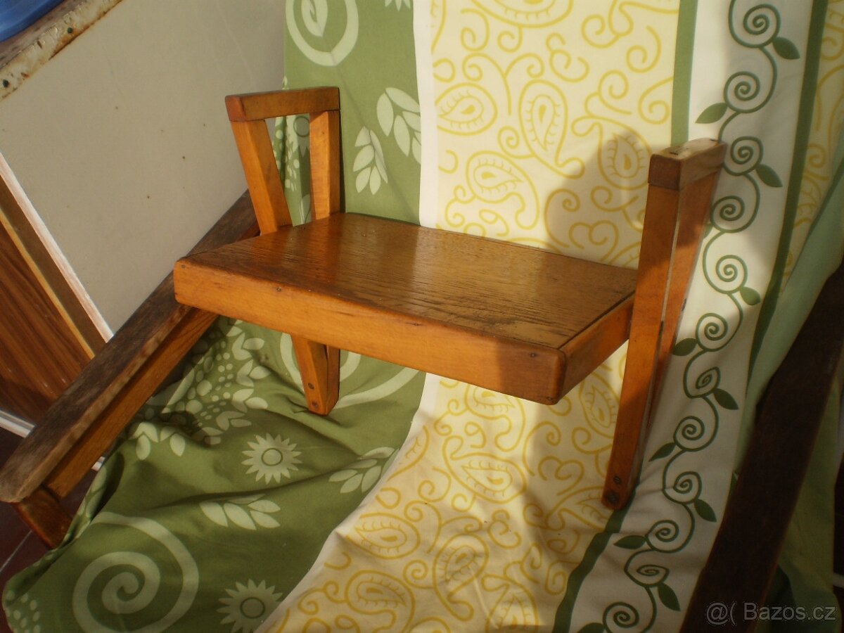 Starožitná dřevěná polička 60.léta min.stol. - 3