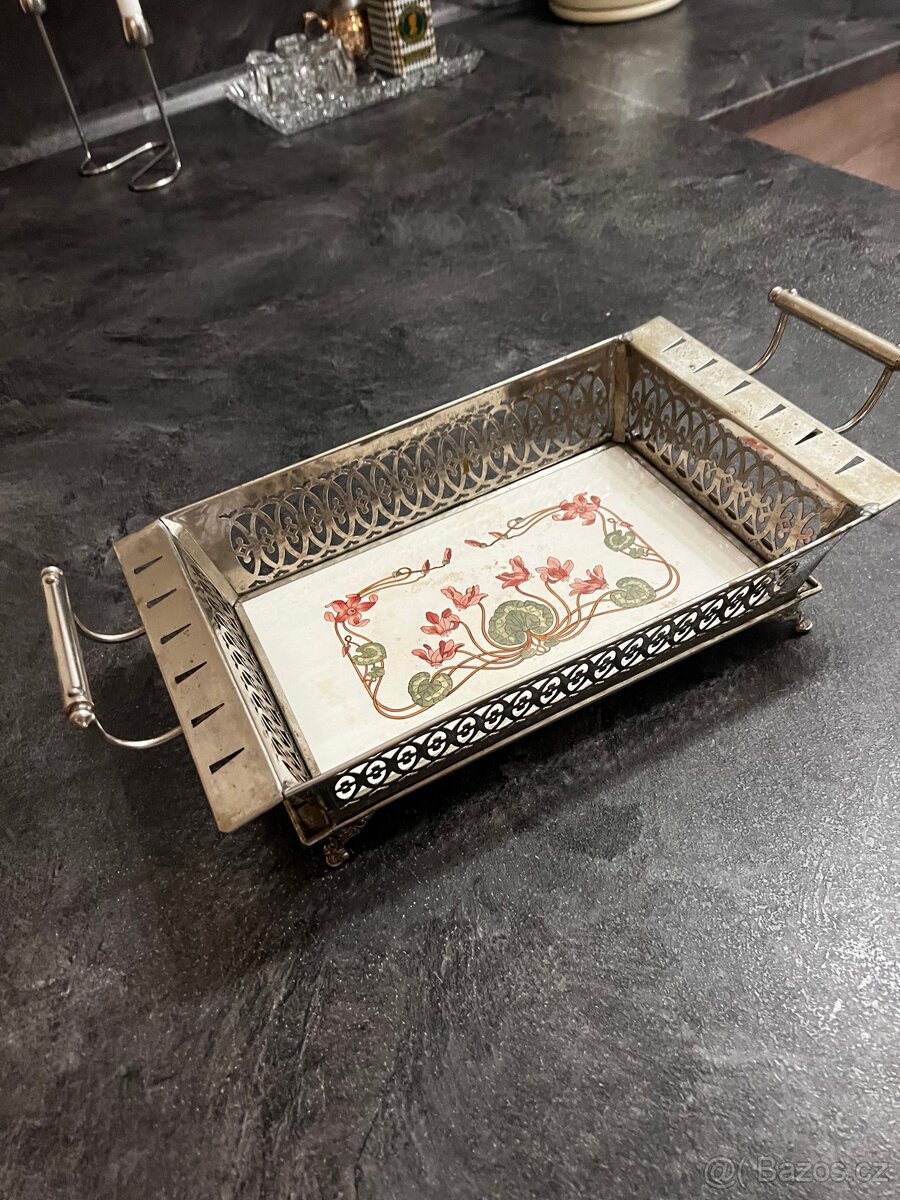 Vintage kovový podnos (antikvariát) - 3