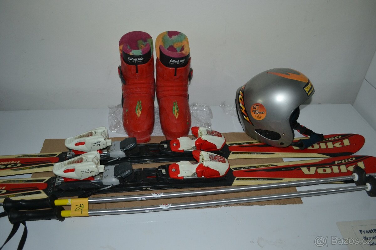dětské lyže Volkl 120 cm s vázkem Marker po dohodě další - 3