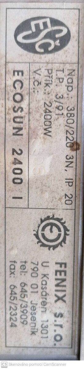 Přímotopy 2400W - 3