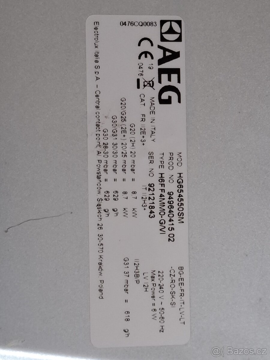 Plynová varná deska AEG - 3