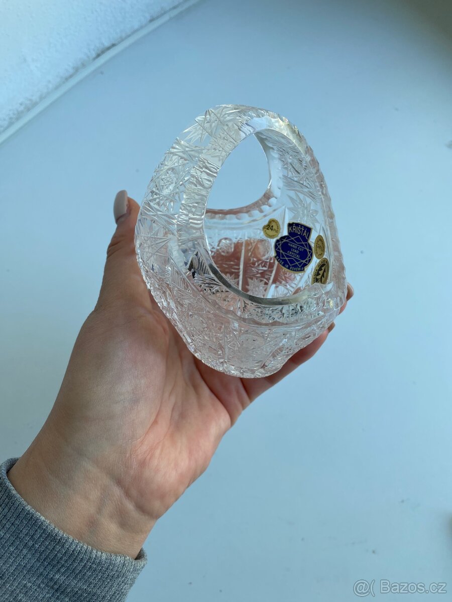 Broušený křišťálový košík - Bohemia Glass - 3