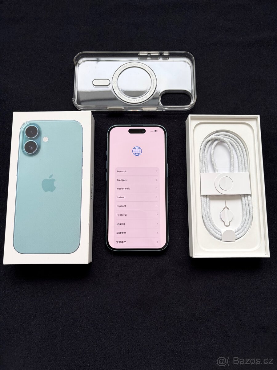Prodám iPhone 16, 128GB, modrozelený, záruka do 20. 9. 2026 - 3