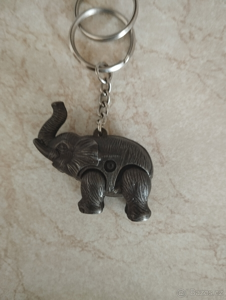 Přívěsek na klíče, kabelku, slon kovový - 3