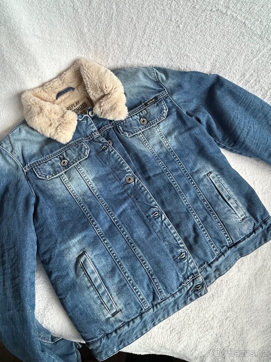 Riflová - džínová bunda- zimní - 3