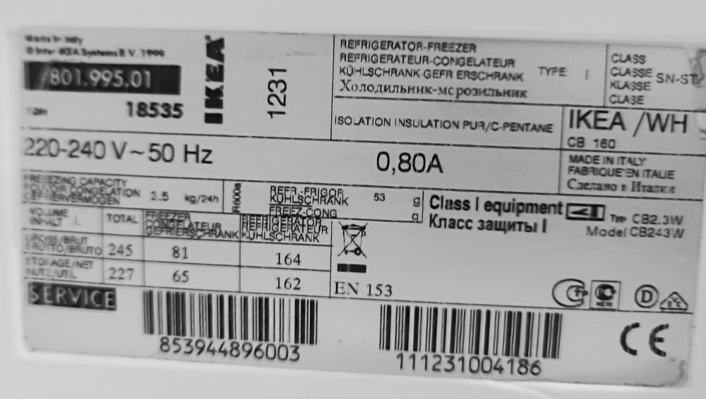 vestavná kombinovaná chladnička IKEA - 3