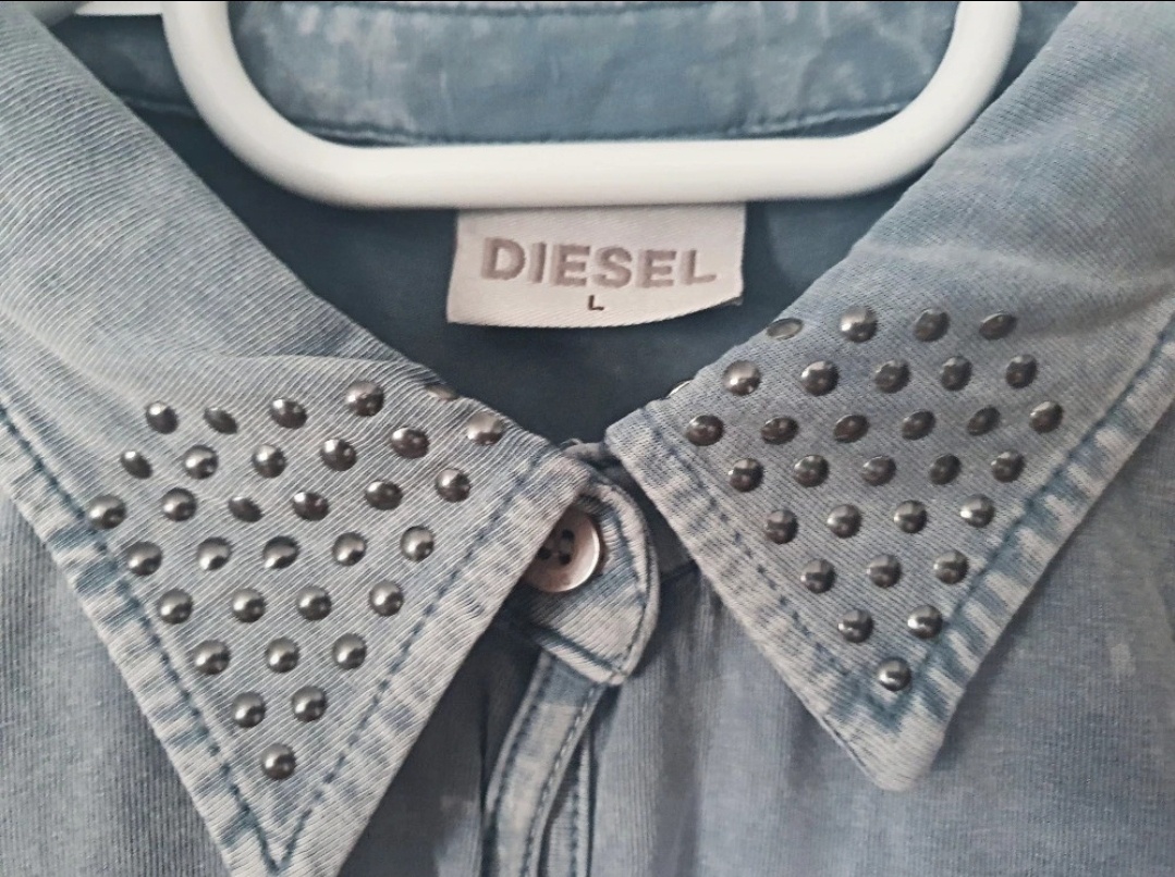 Pružná modrá košile Diesel vel. 38 - 3