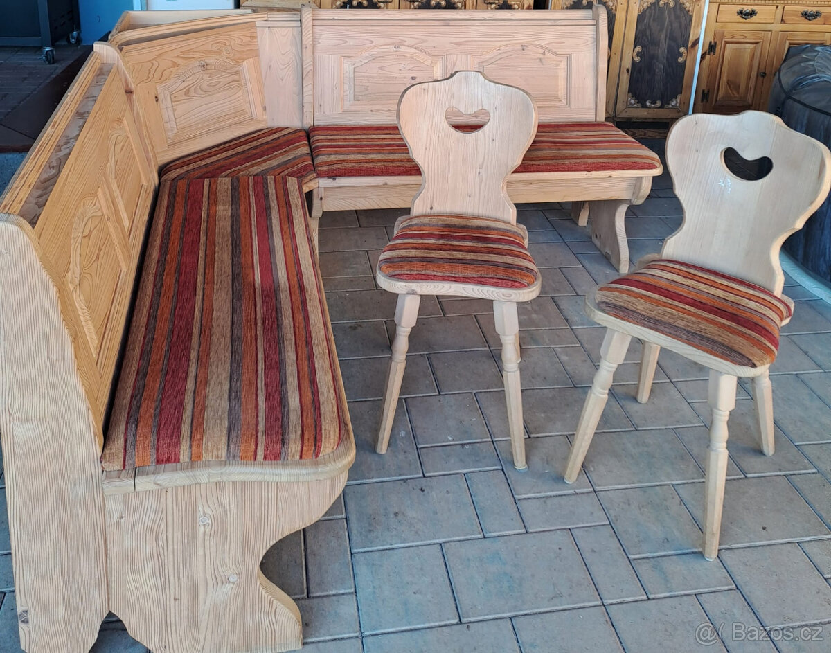 Dřevěná rohová lavice - 3