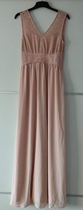 Dlouhé starorůžové šaty, vel. S-M. - 3