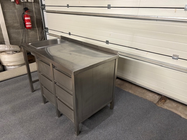 nerezový stůl s dřezem - 3