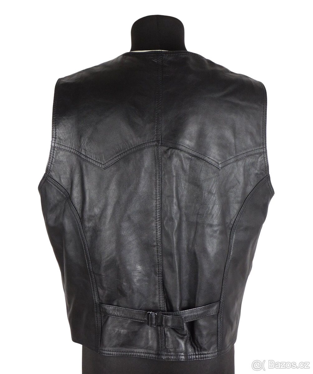 Kožená pánská černá vesta LEATHER SHOW vel. L - 3