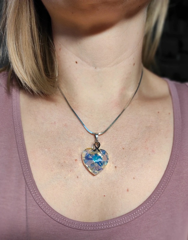 Stříbrný přívěsek srdce Swarovski - 3