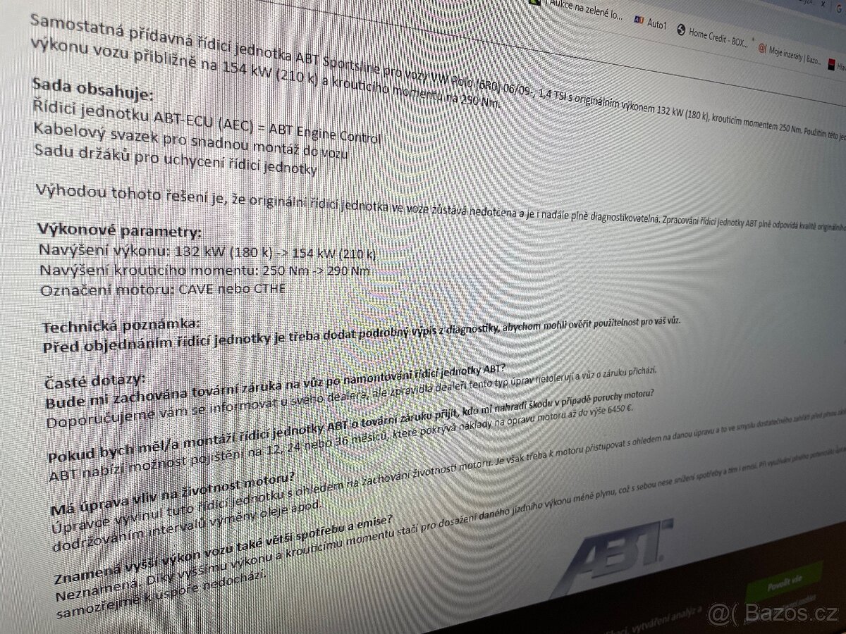 Řídící jednotka - Chip ABT 1.4 GTi RS Cupra - 3