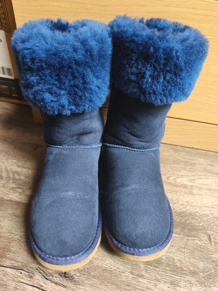 Modré kožené válenky UGG CLASSIC W6 - 37 - 3