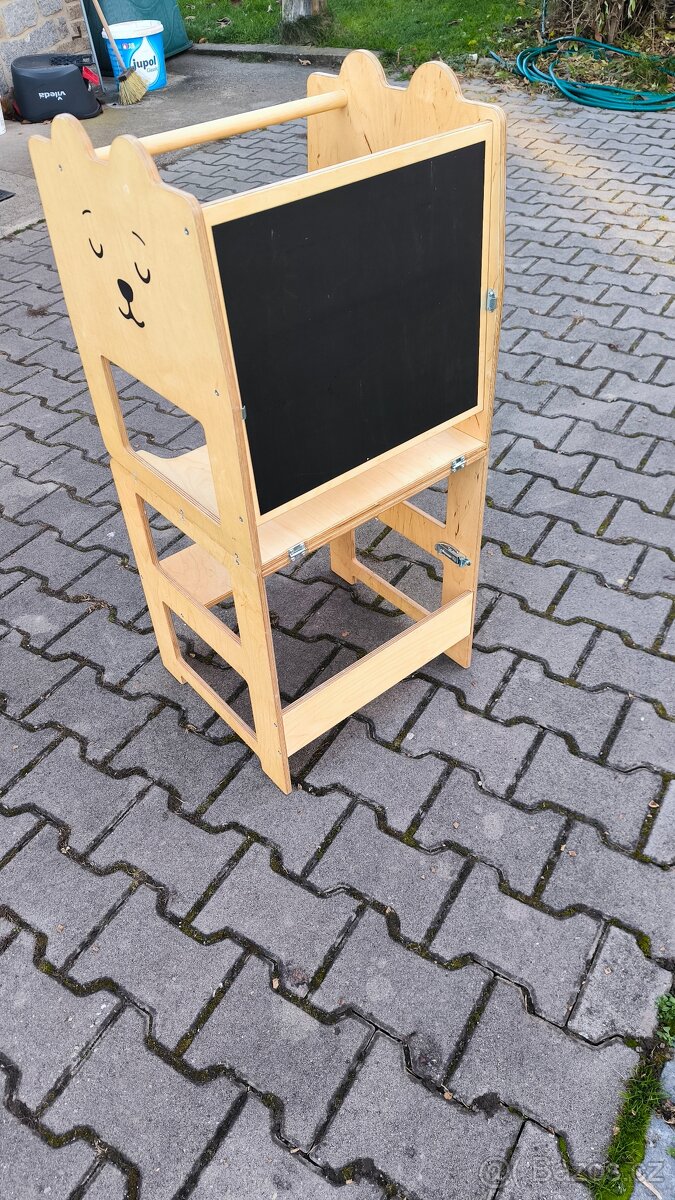 Craffox multifunkční dřevěná učící věž - dětský stoleček - 3