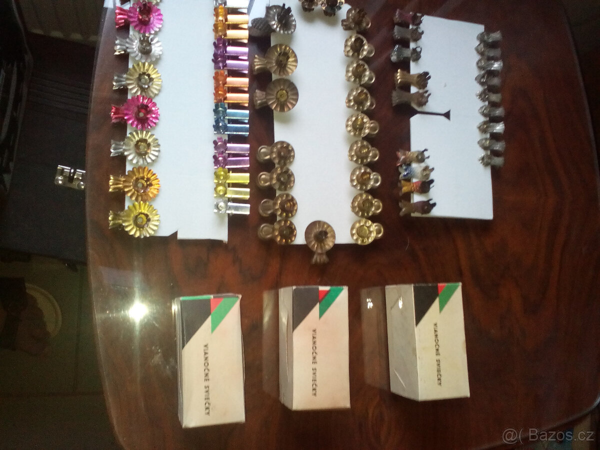 RETRO vánoční ozdoby-svíčky a skřipce originál - 3