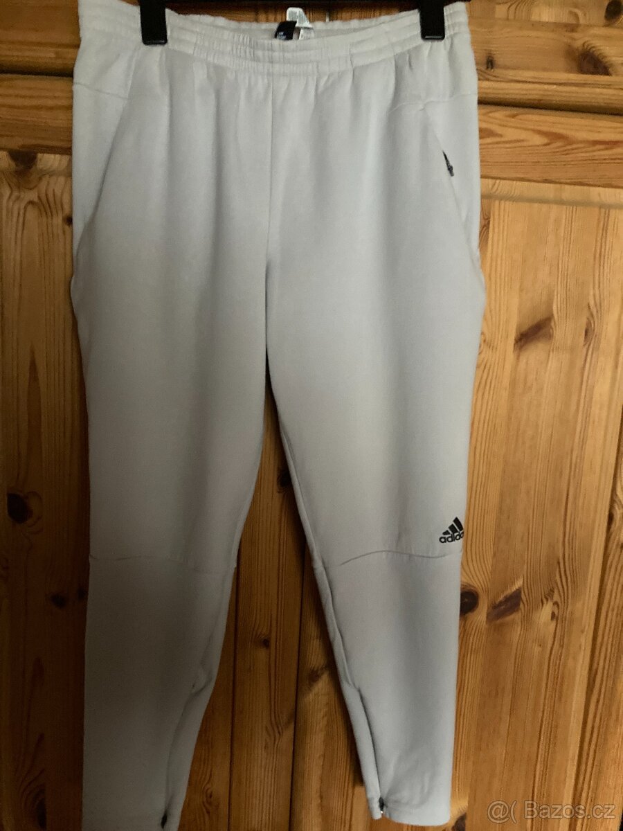 Kalhoty - tepláky Adidas světle krémové - 3