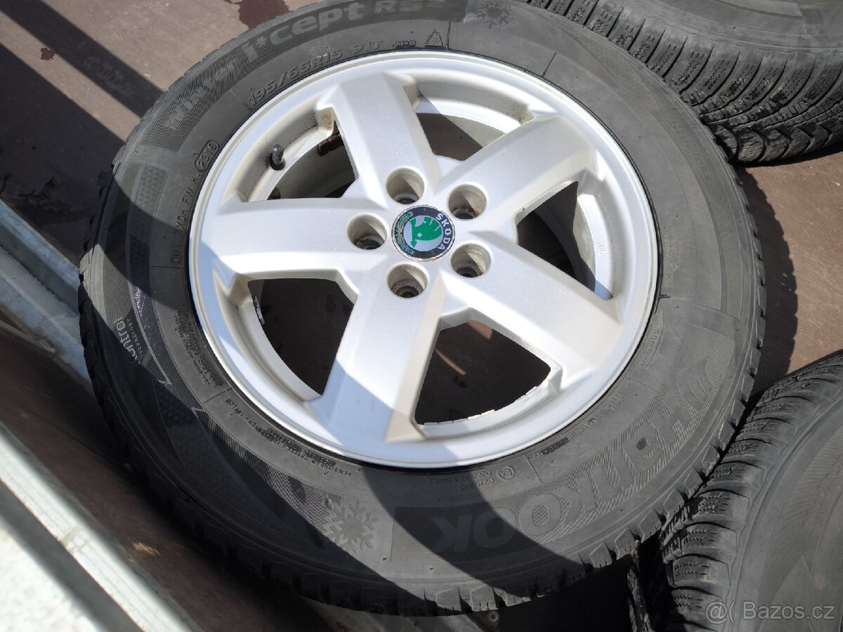 Originál Skoda Alu disky 15" s pneu Hankok 196/65/15 - 3