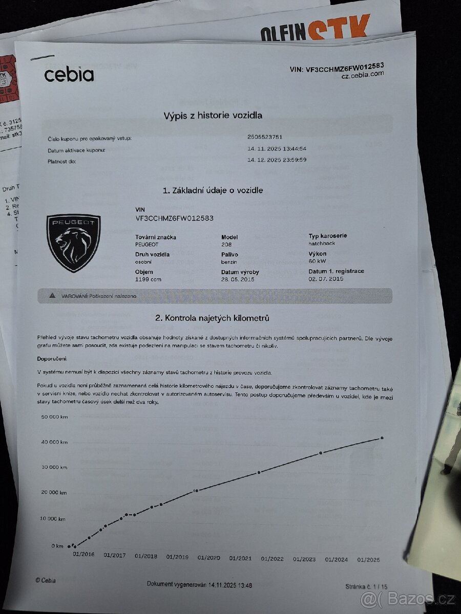 Peugeot 208 1.2i 60kW 1.maj. ČR Cebia s.k. - 3