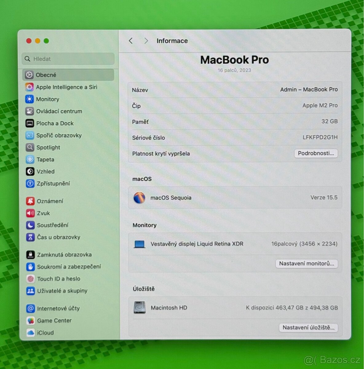 MacBook Pro 16” 2023 CTO /32GB RAM/512GB SSD/Záruka - 3