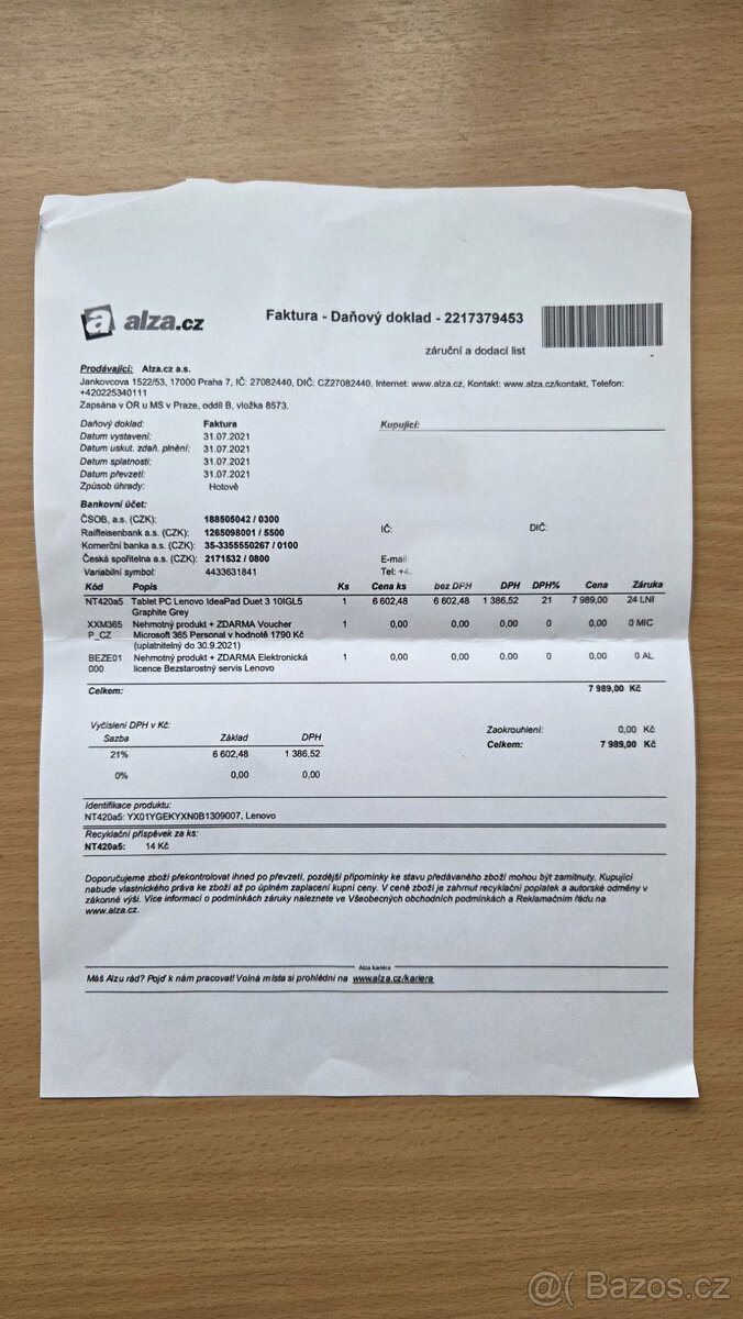 Tablet / notebook - 2v1 - Lenovo IdeaPad Duet 3 - 3