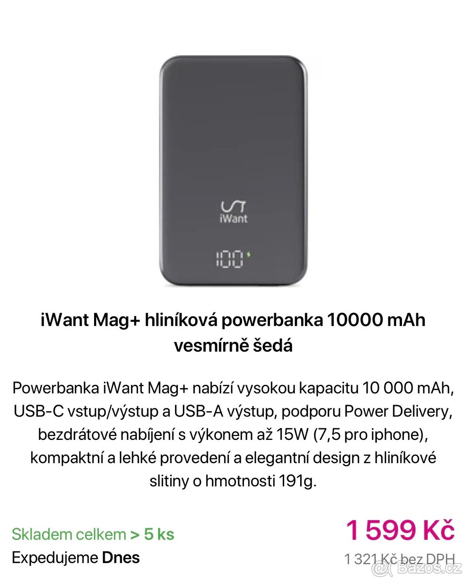 iWant mag +powerbanka 10.000 mAh - 3