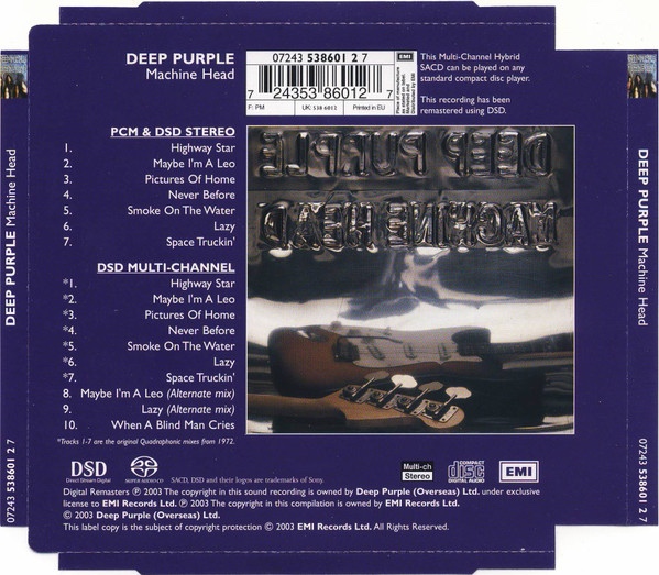 DEEP PURPLE - Machine Head (SACD) stereo/multichannel 2003 - 3