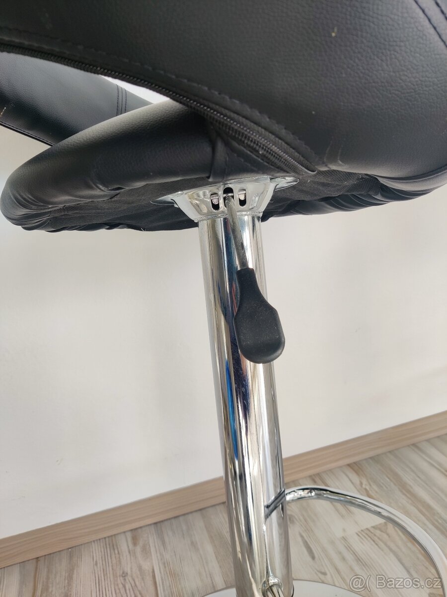 Barové židle černá kůže. - 3