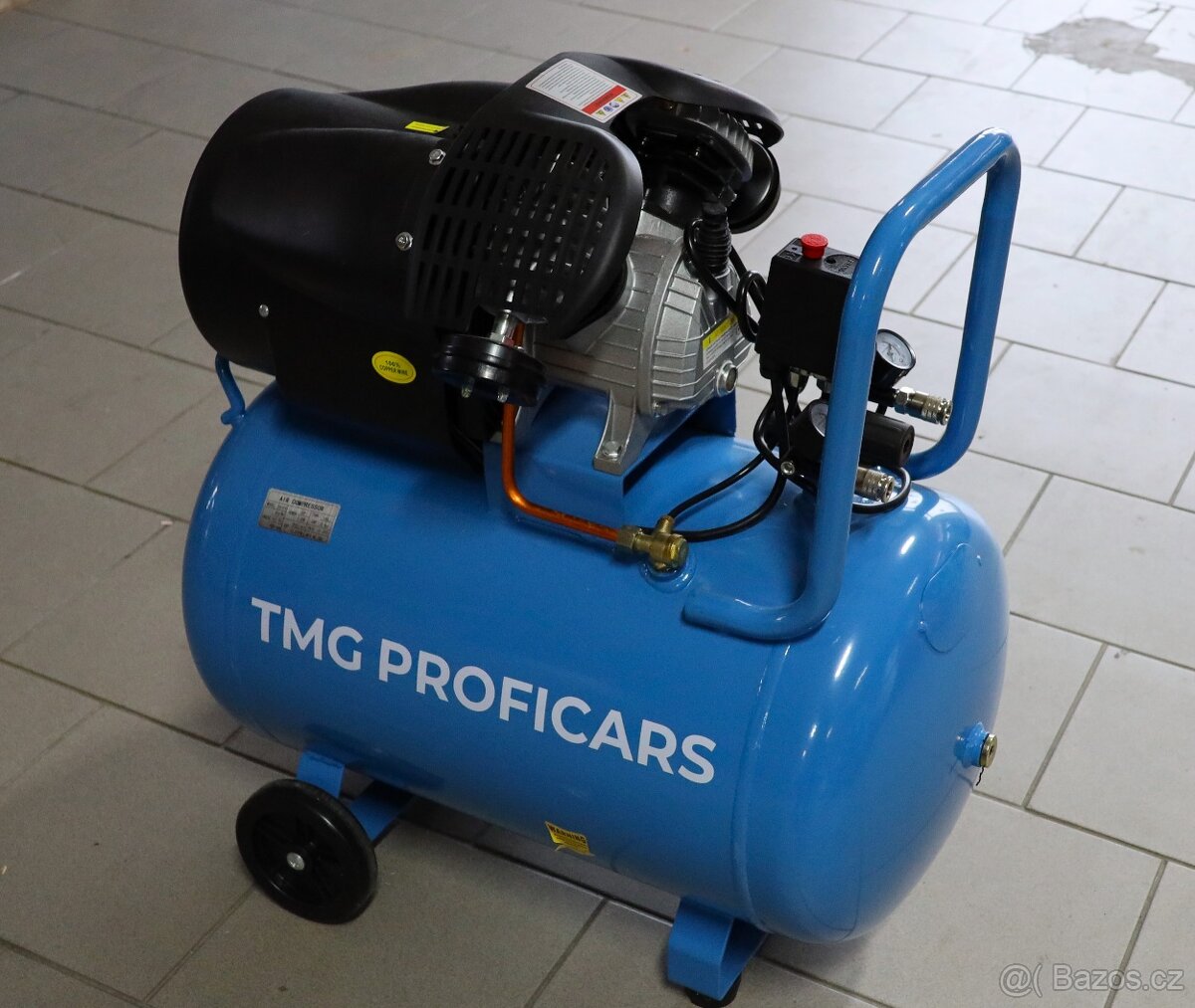 Vzduchový dvoupístový kompresor 100L,“V“ - 3