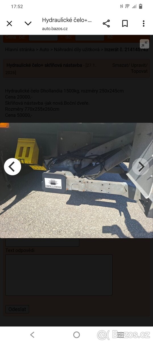 Čela plošiny hydraulická hydraulické - 3