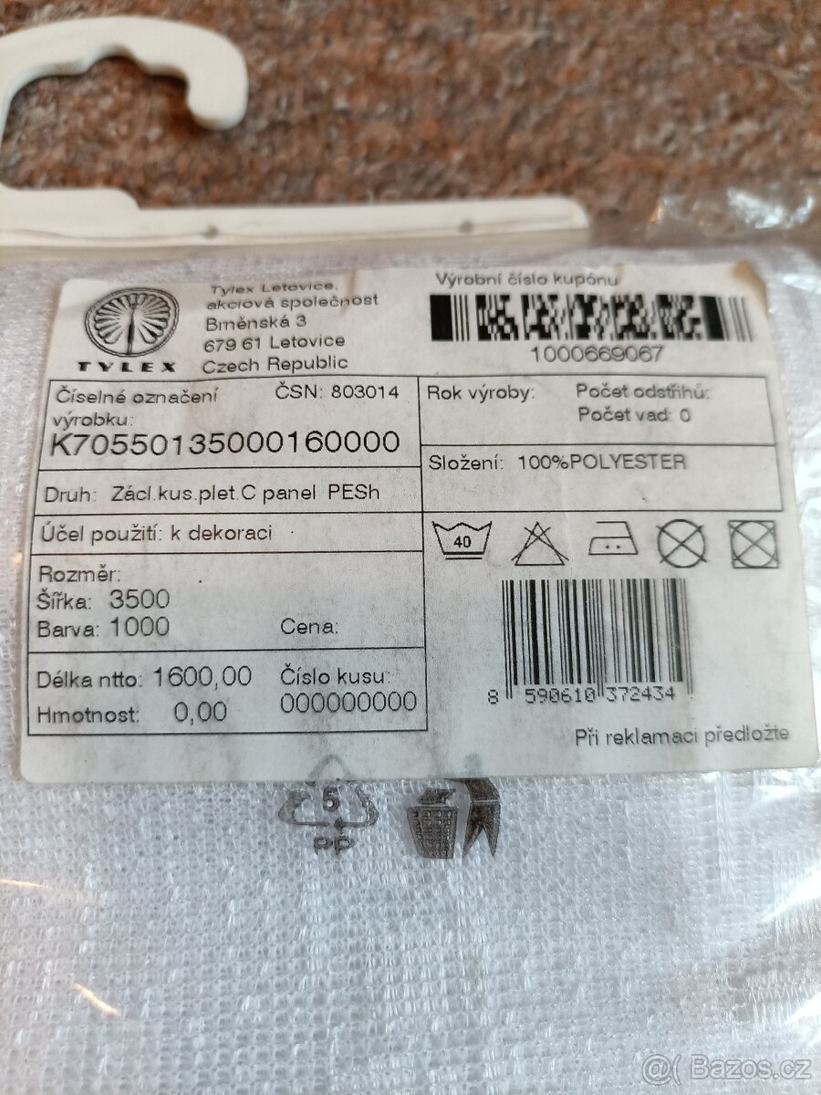 Záclona Broňa š.350 x v.160cm nová čeké výroby - 3
